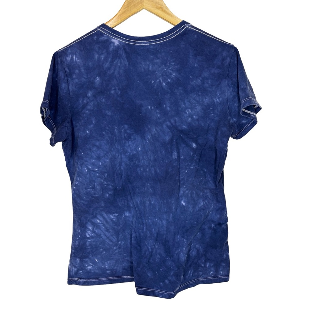 The Mountain x Thomas Kincaid Navy Tie-Dye Short Sleeve Tee with American Flag - Picture 3 of 3